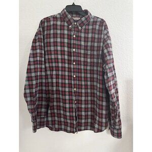 Narragansett‎ Traders Plaid Cotton Red Flannel Shirt Men's XXL L/S Button Up